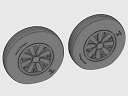 ASQ48072 1/48 F4U Corsair Late Ribbed Thread (late '50s) Wheels set