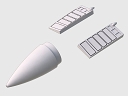 MiG-29A Radome and closed upper jet intakes for Italeri