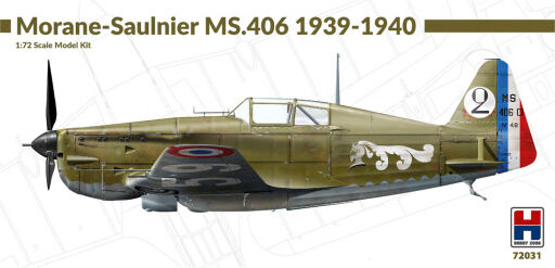 H2K72031 Morane-Saulnier MS.406 1939-40 Model samolotu do sklejania