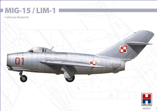 H2K48005 MiG-15 / LiM-1 ex-Bronco Model samolotu do sklejania