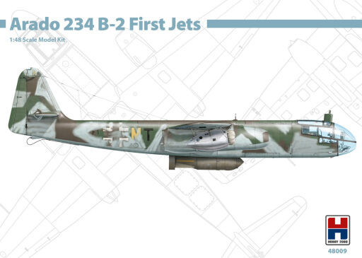 H2K48009 Arado 234 B-2 First Jets ex-Hasegawa Model samolotu do sklejania