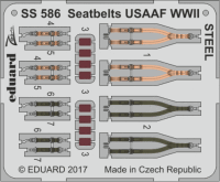 EDUSS586 Seatbelts USAAF WWII Steel 4 pcs. 1/72