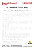 TCH72108 U.S. Serials & Code Numbers (white)