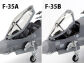 Porównanie osłon F-35A i F-35B. Zestaw zawiera 2 zestawy części, które można wymieniać po złożeniu.