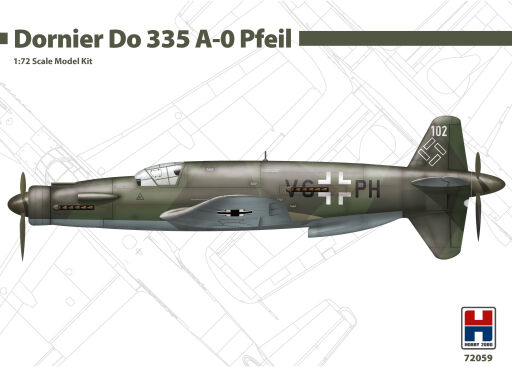H2K72059 Dornier Do 335 A-0 Pfeil Model samolotu do sklejania