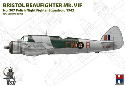 H2K72003 Bristol Beaufighter Mk.VIF No. 307 Polish Night Fighter Squadron (ex-Hasegawa) Model samolotu do sklejania