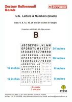 TCH72151 U.S. Letters & Numbers (Black)