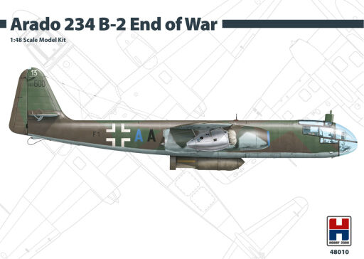 H2K48010 Arado 234 B-2 End of War ex-Hasegawa Model samolotu do sklejania
