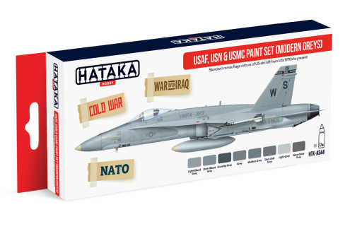 HTK-AS44 USAF, USN & USMC paint set (modern greys) farby modelarskie