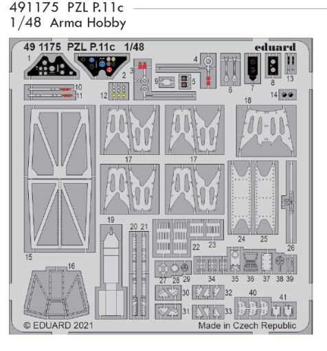 EDU491175 SET PZL P.11c 1/48  (Arma Hobby)!