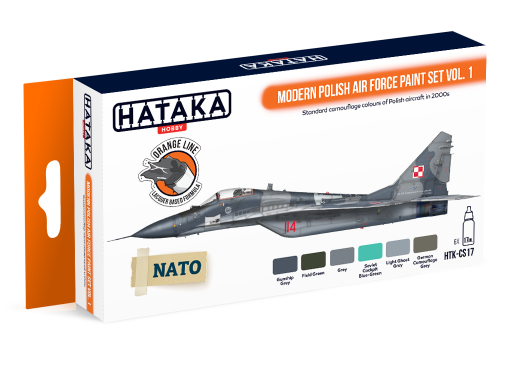 HTK-CS17 Modern Polish Air Force paint set vol. 1 , 6 x 17ml ORANGE LINE