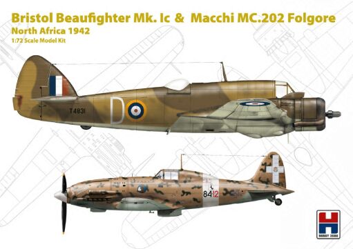 H2K72005 Bristol Beaufighter Mk.Ic & Macchi MC.202 Folgore North Africa 1942 (ex-Hasegawa) Model samolotu do sklejania