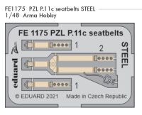 EDUFE1175 1/48 PZL P.11c seatbelts STEEL (Arma Hobby)