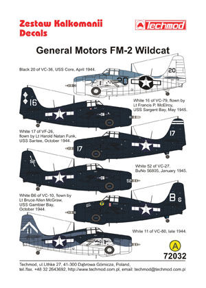 TCH72032 General Motors FM-2 Wildcat Model samolotu do sklejania