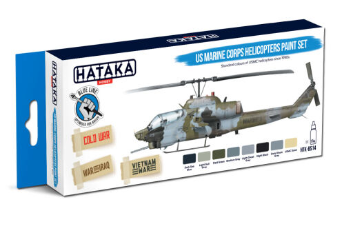 HTK-BS14 US Marine Corps Helicopters Paint Set – BLUE LINE  farby modelarskie
