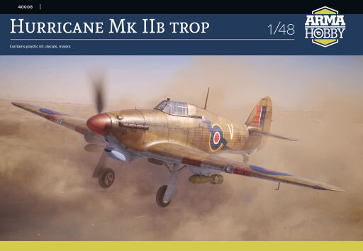 40008 Hurricane Mk IIb trop Model samolotu do sklejania
