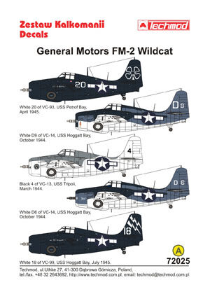 TCH72025 General Motors FM-2 Wildcat Model samolotu do sklejania
