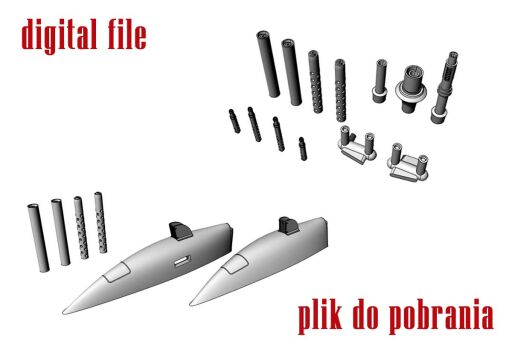 48015-3D P-39/P-400 Lufy karabinów maszynowych 1/48 Plik 3D
