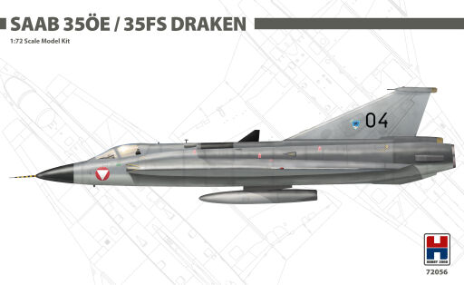 H2K72056 Saab 35ÖE/35FS Draken Model samolotu do sklejania