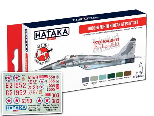 HTK-AS93d Limited edition  - Modern North Korean AF paint set with 1:72 decal sheet farby modelarskie
