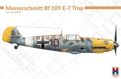 H2K32006 Messerschmitt Bf 109 E-7 Trop ex Dragon + Cartograf Model samolotu do sklejania