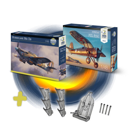 40007 Hurricane Mk IIb 1/48 - Zestaw - 3 Model samolotu do sklejania