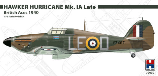 H2K72030 Hawker Hurricane Mk. Ia Late Model samolotu do sklejania