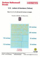 TCH72165 U.S. Letters & Numbers (Yellow)