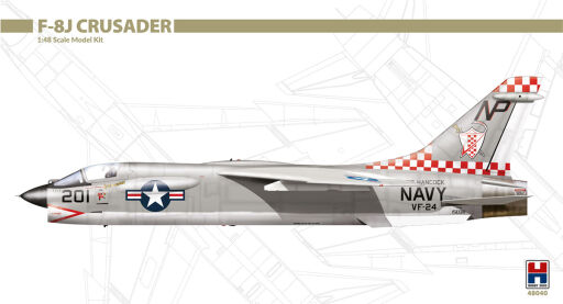 H2K48040 F-8J Crusader Model samolotu do sklejania